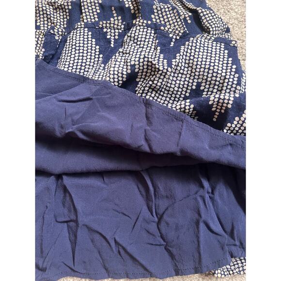 Anthropologie 11-1 Tylho Dress Womens Extra Small Navy Blue Beige Button Cottage - Picture 9 of 12